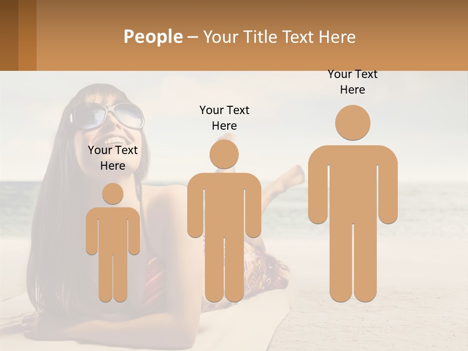 A Woman Laying On The Beach With Sunglasses On Her Head PowerPoint Template