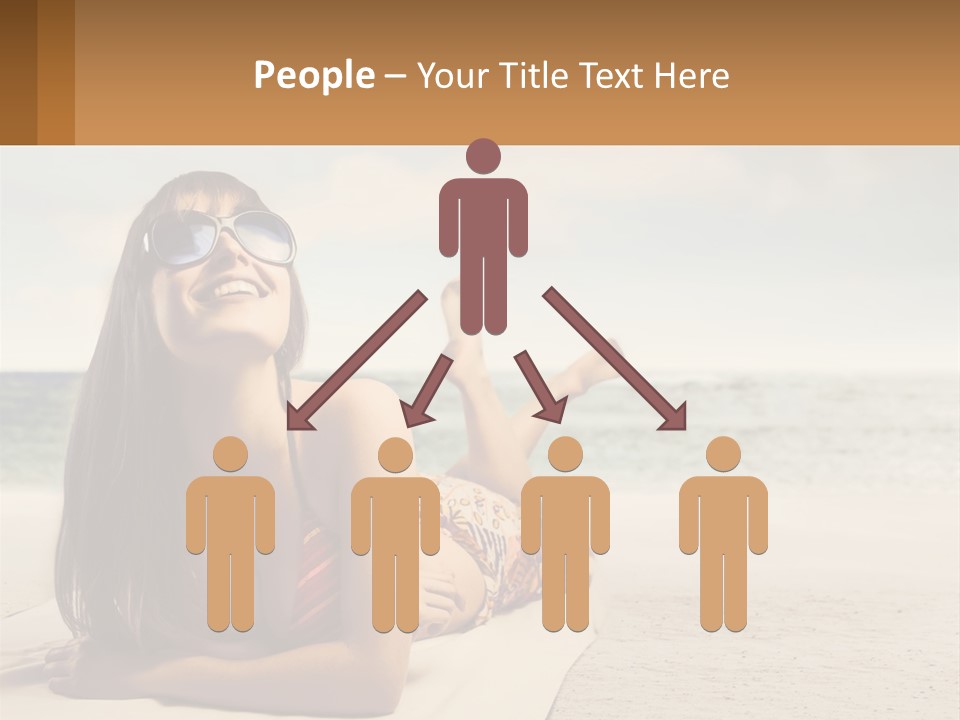 A Woman Laying On The Beach With Sunglasses On Her Head PowerPoint Template