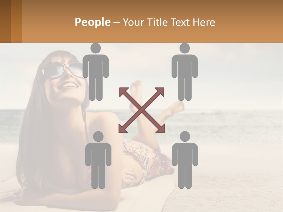 A Woman Laying On The Beach With Sunglasses On Her Head PowerPoint Template