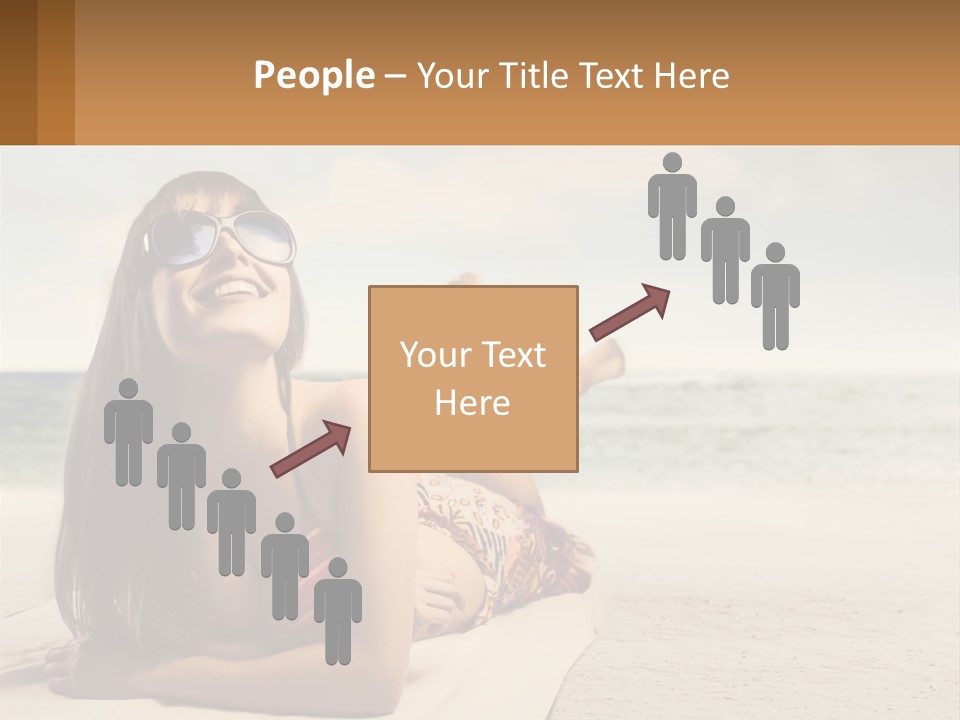 A Woman Laying On The Beach With Sunglasses On Her Head PowerPoint Template