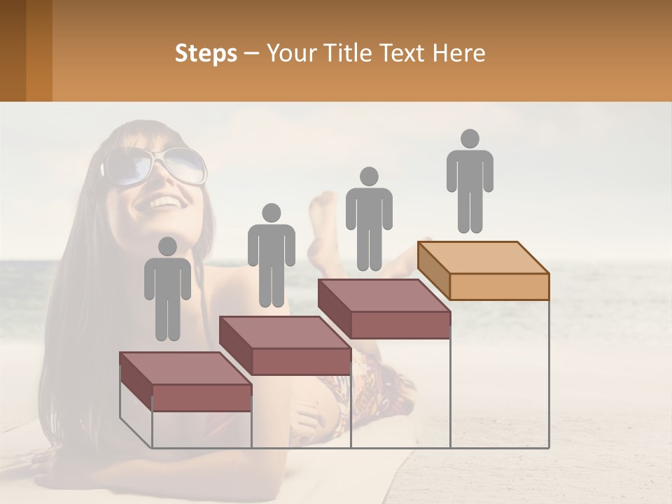 A Woman Laying On The Beach With Sunglasses On Her Head PowerPoint Template