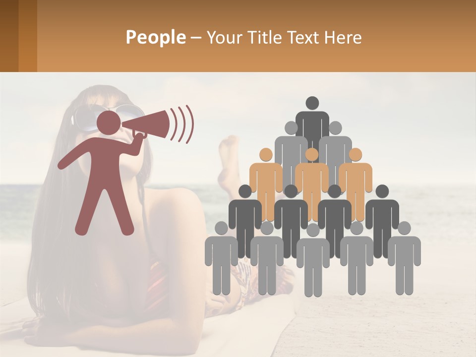 A Woman Laying On The Beach With Sunglasses On Her Head PowerPoint Template