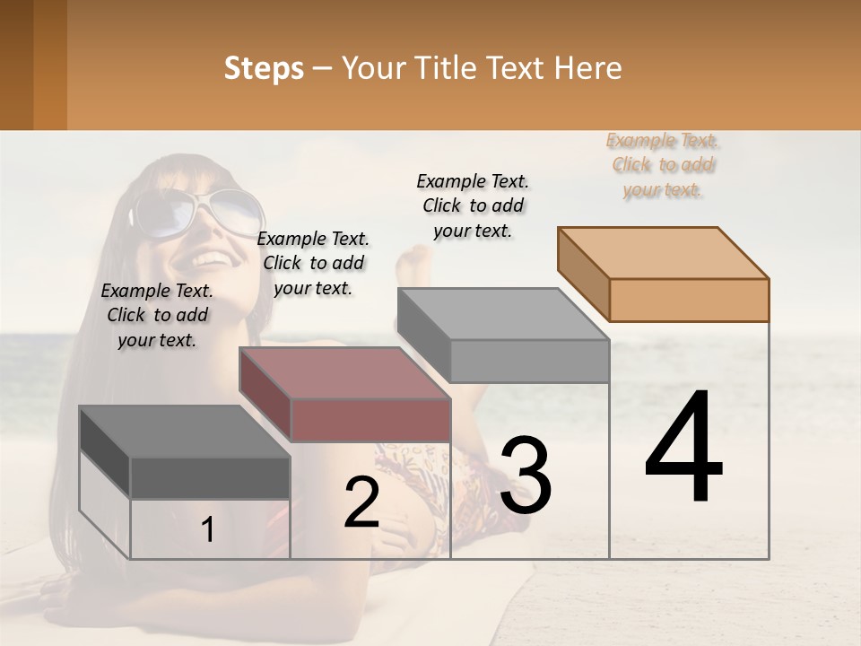 A Woman Laying On The Beach With Sunglasses On Her Head PowerPoint Template