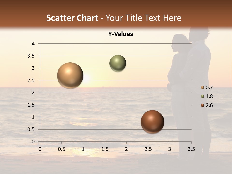 Two People Standing On A Beach At Sunset PowerPoint Template