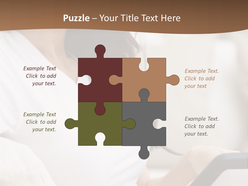 A Woman Sitting On A Couch Holding A Cell Phone PowerPoint Template