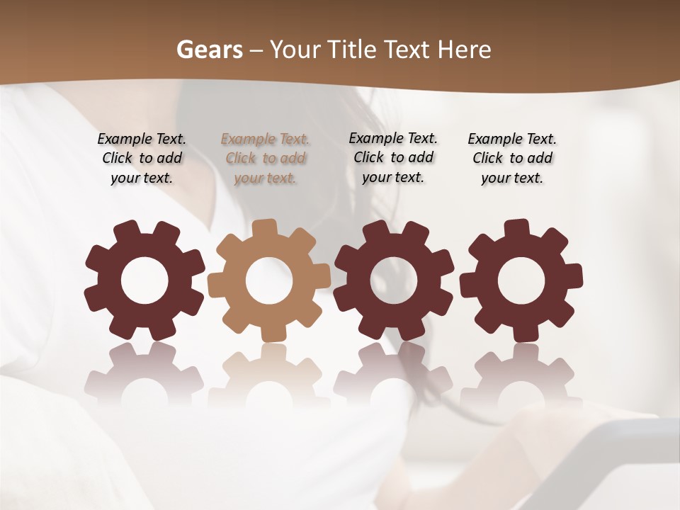 A Woman Sitting On A Couch Holding A Cell Phone PowerPoint Template