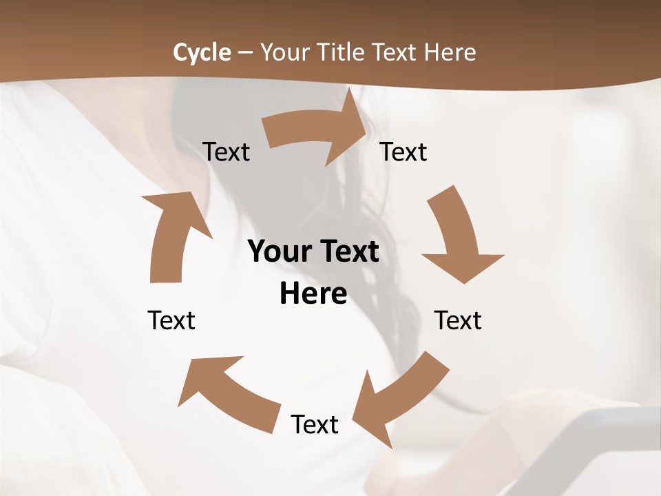 A Woman Sitting On A Couch Holding A Cell Phone PowerPoint Template