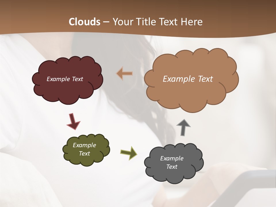 A Woman Sitting On A Couch Holding A Cell Phone PowerPoint Template