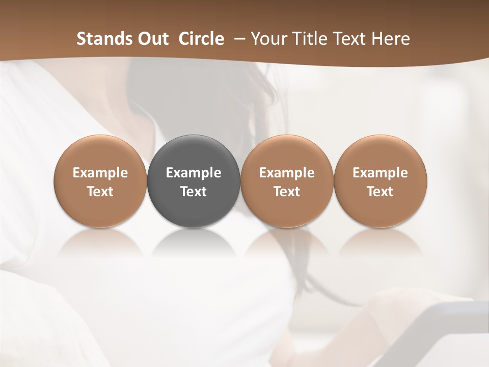 A Woman Sitting On A Couch Holding A Cell Phone PowerPoint Template