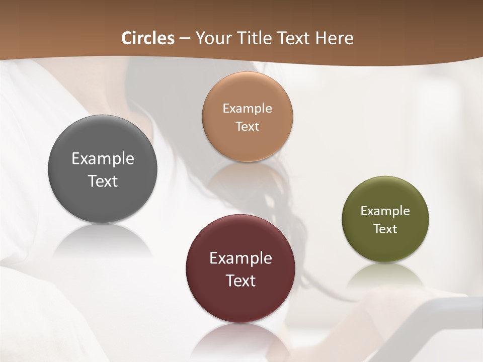 A Woman Sitting On A Couch Holding A Cell Phone PowerPoint Template