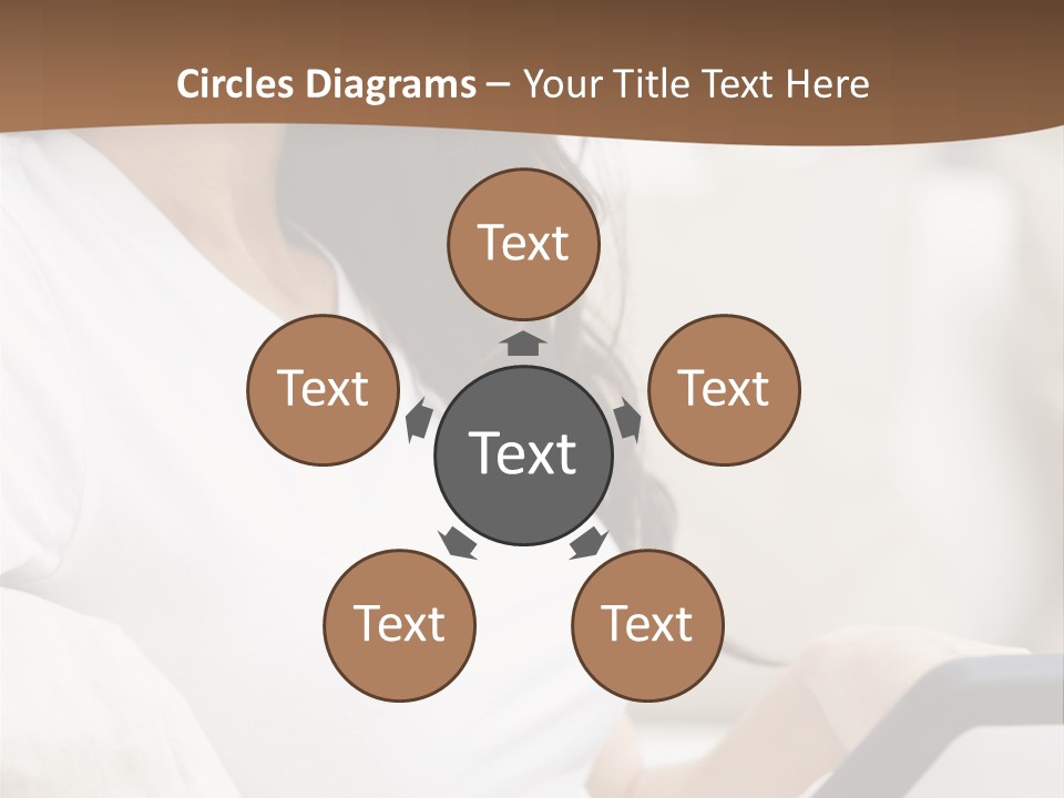 A Woman Sitting On A Couch Holding A Cell Phone PowerPoint Template