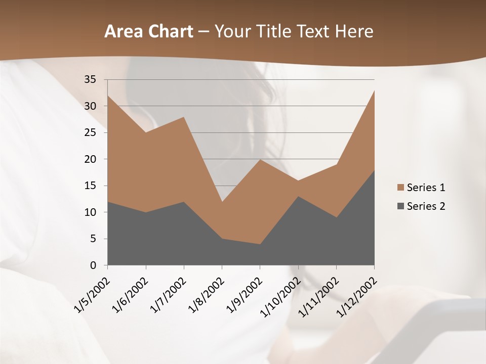 A Woman Sitting On A Couch Holding A Cell Phone PowerPoint Template