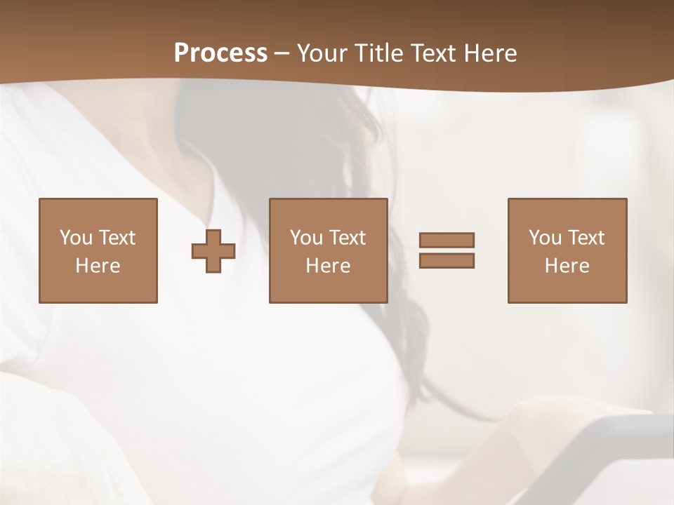 A Woman Sitting On A Couch Holding A Cell Phone PowerPoint Template