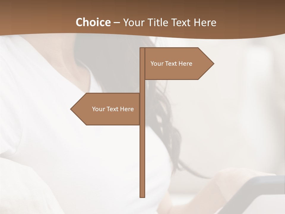 A Woman Sitting On A Couch Holding A Cell Phone PowerPoint Template