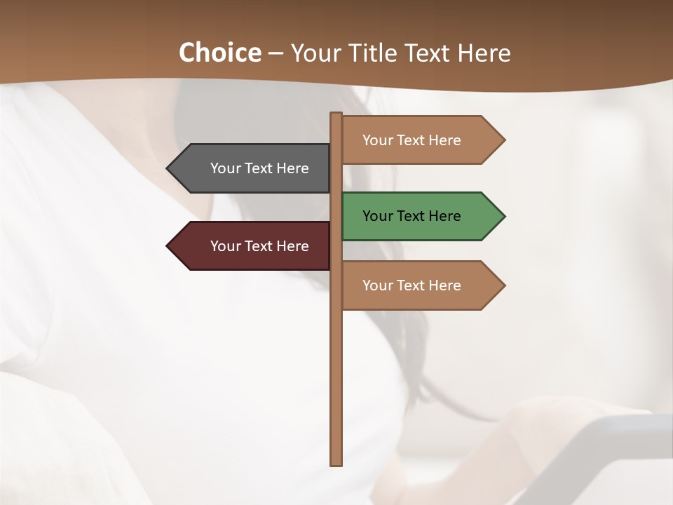 A Woman Sitting On A Couch Holding A Cell Phone PowerPoint Template