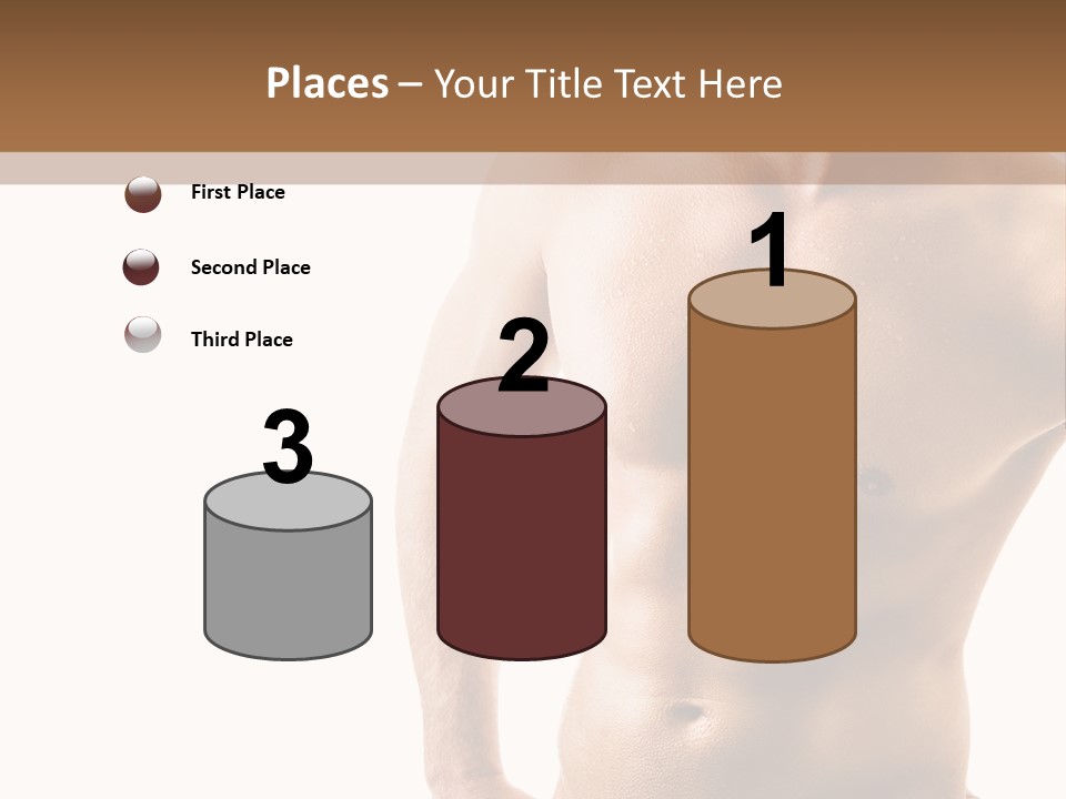 A Man With No Shirt Is Posing For A Picture PowerPoint Template