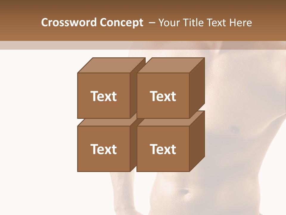 A Man With No Shirt Is Posing For A Picture PowerPoint Template