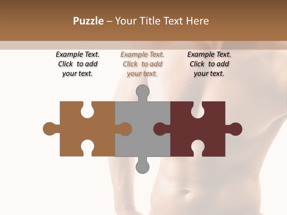 A Man With No Shirt Is Posing For A Picture PowerPoint Template