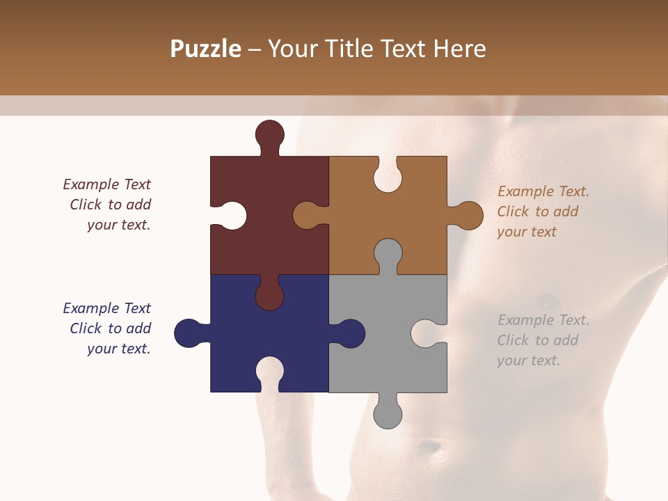 A Man With No Shirt Is Posing For A Picture PowerPoint Template