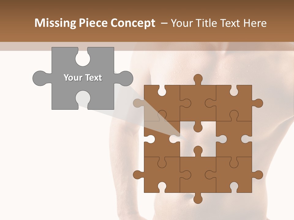 A Man With No Shirt Is Posing For A Picture PowerPoint Template