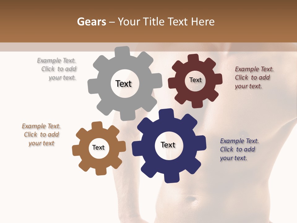 A Man With No Shirt Is Posing For A Picture PowerPoint Template