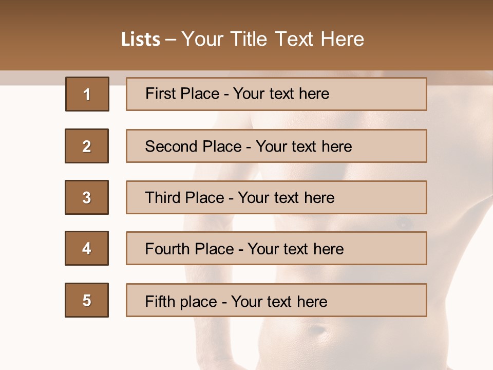 A Man With No Shirt Is Posing For A Picture PowerPoint Template