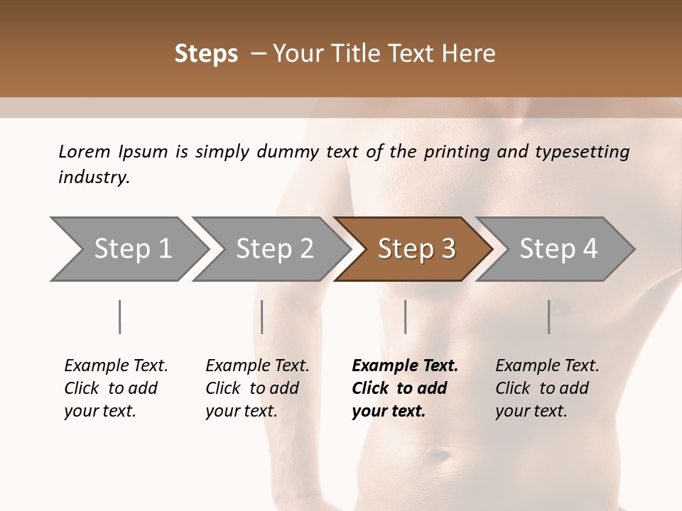 A Man With No Shirt Is Posing For A Picture PowerPoint Template