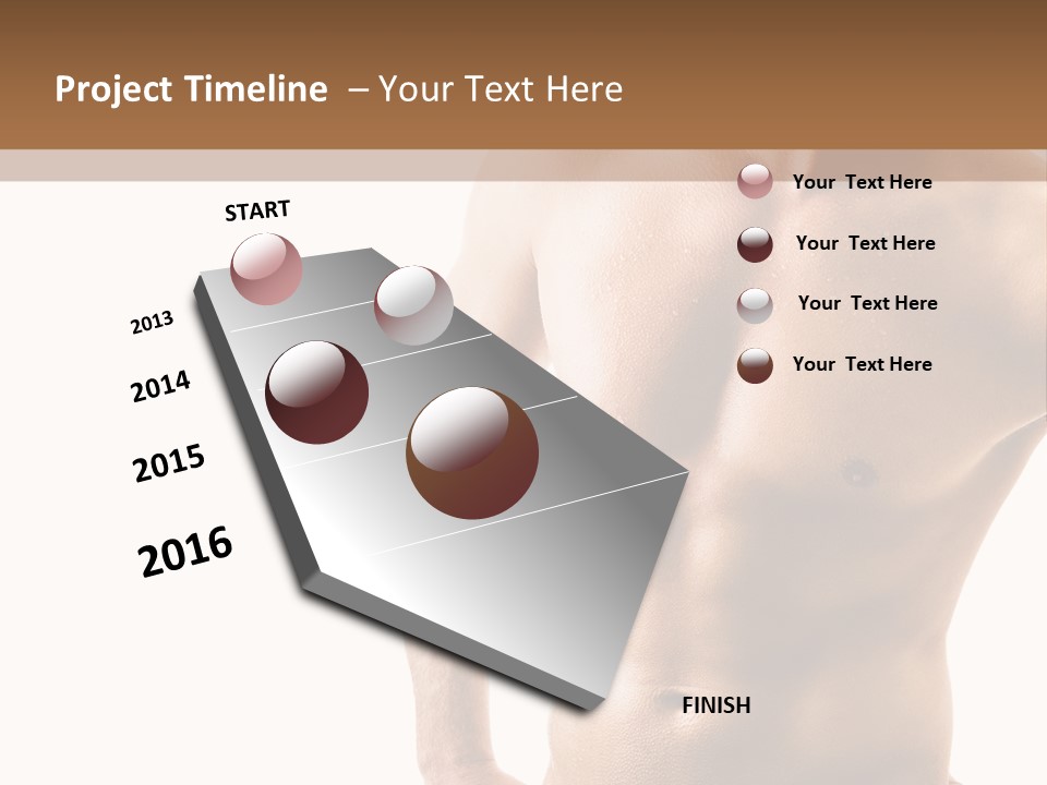 A Man With No Shirt Is Posing For A Picture PowerPoint Template