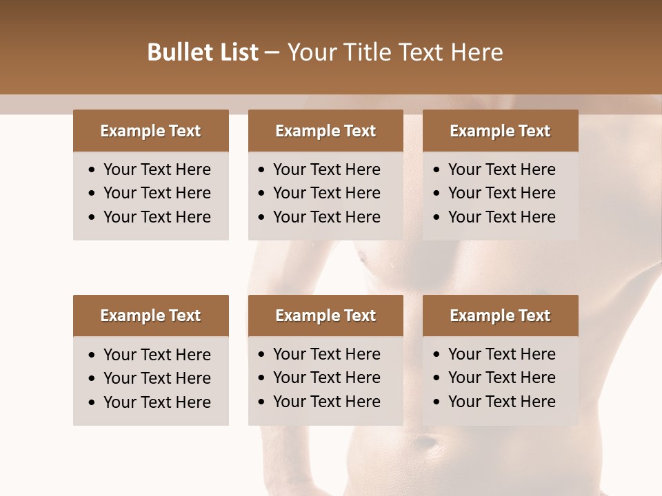 A Man With No Shirt Is Posing For A Picture PowerPoint Template