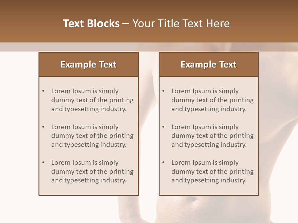 A Man With No Shirt Is Posing For A Picture PowerPoint Template