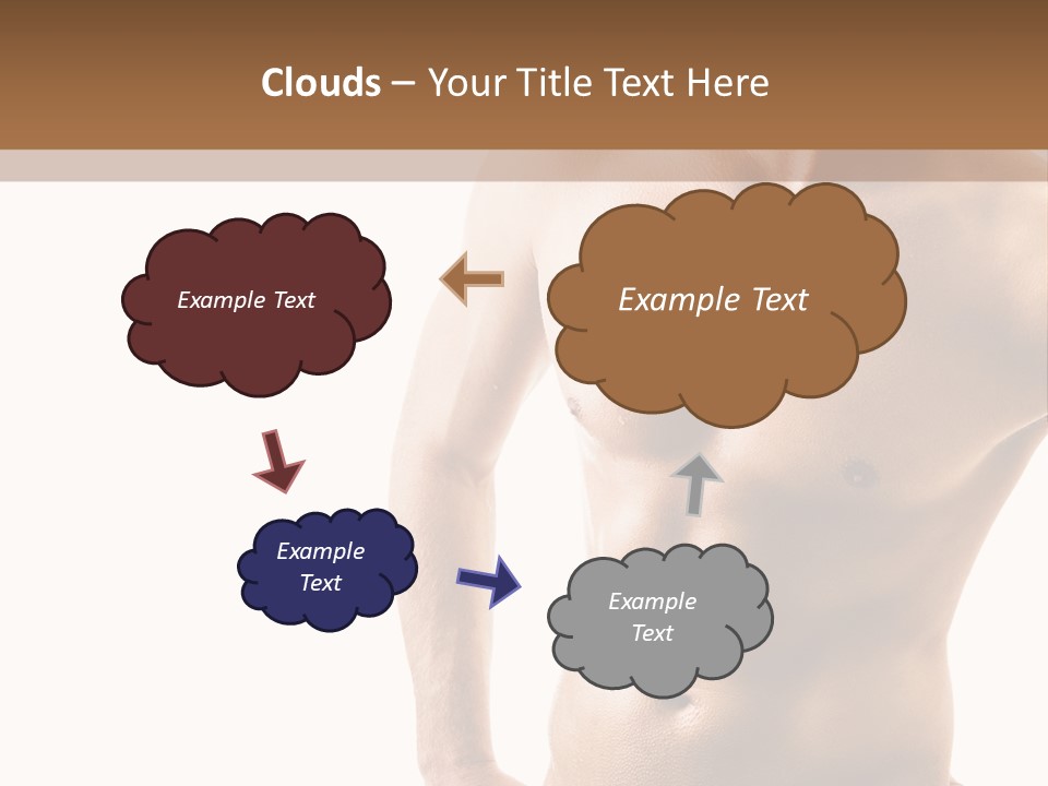 A Man With No Shirt Is Posing For A Picture PowerPoint Template