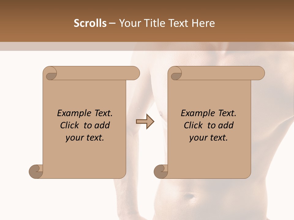 A Man With No Shirt Is Posing For A Picture PowerPoint Template