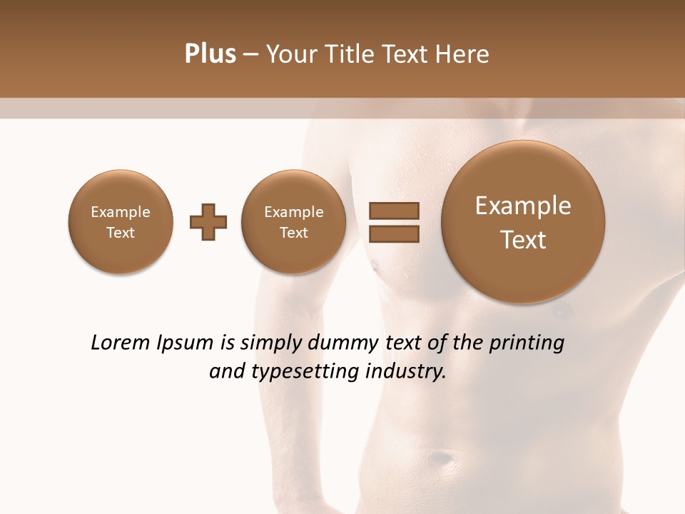A Man With No Shirt Is Posing For A Picture PowerPoint Template