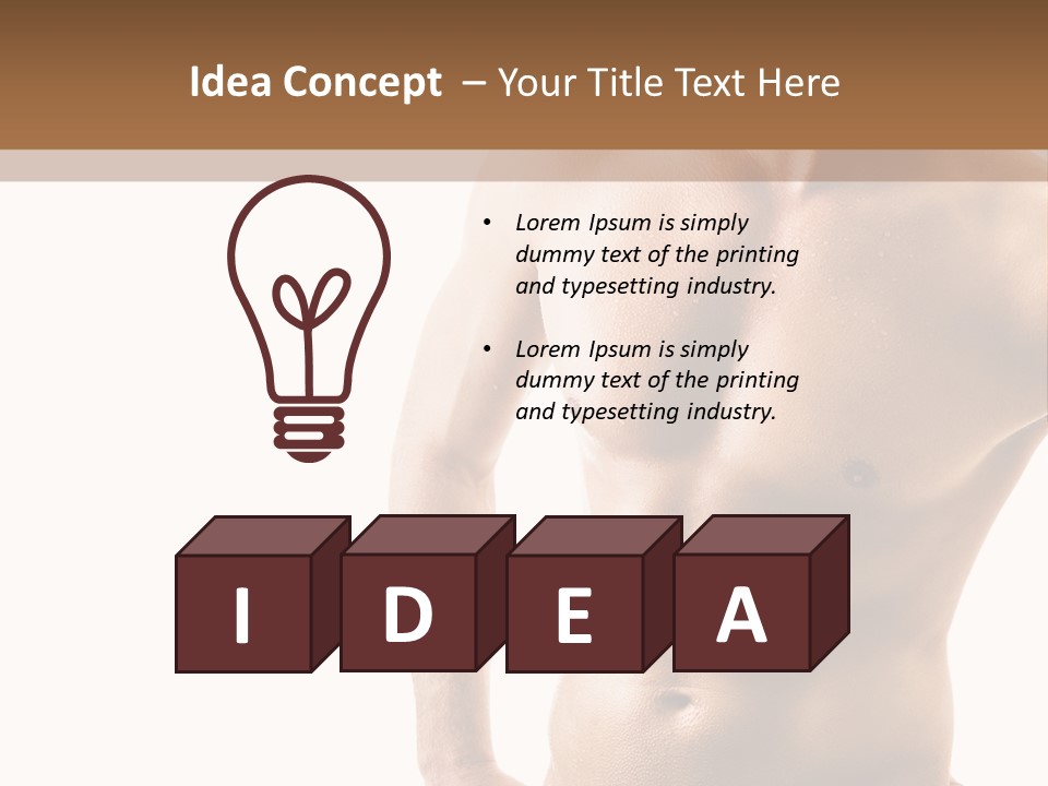 A Man With No Shirt Is Posing For A Picture PowerPoint Template