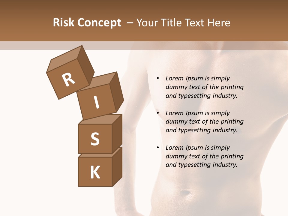 A Man With No Shirt Is Posing For A Picture PowerPoint Template