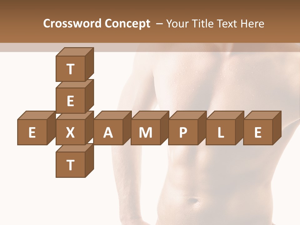 A Man With No Shirt Is Posing For A Picture PowerPoint Template