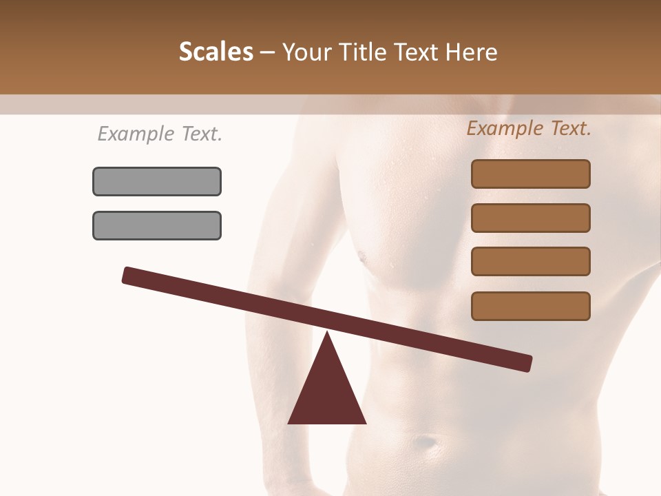 A Man With No Shirt Is Posing For A Picture PowerPoint Template