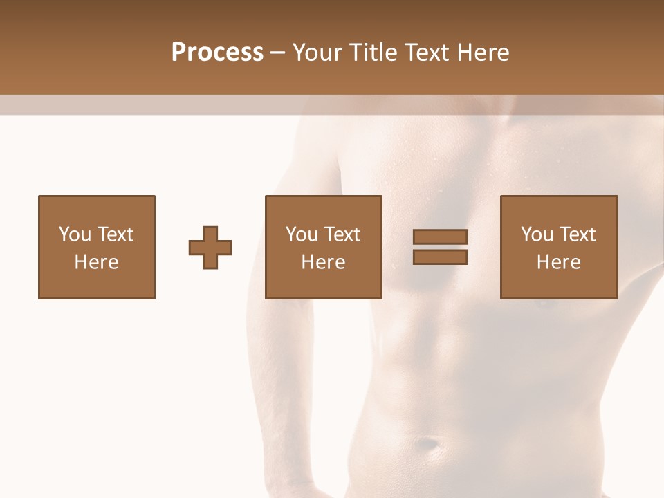 A Man With No Shirt Is Posing For A Picture PowerPoint Template