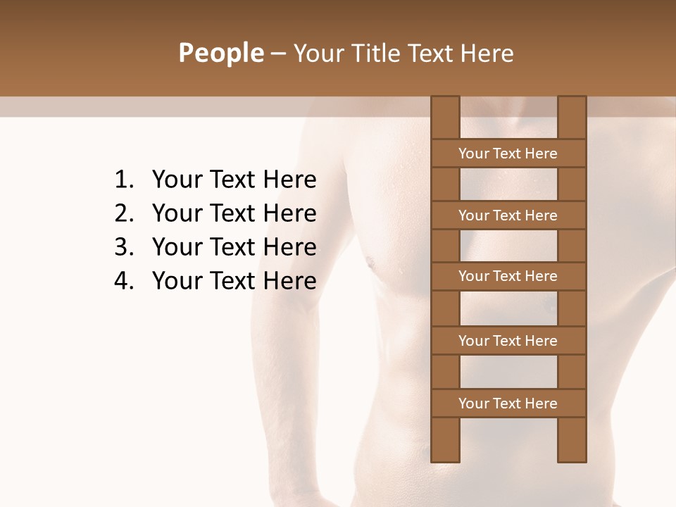 A Man With No Shirt Is Posing For A Picture PowerPoint Template