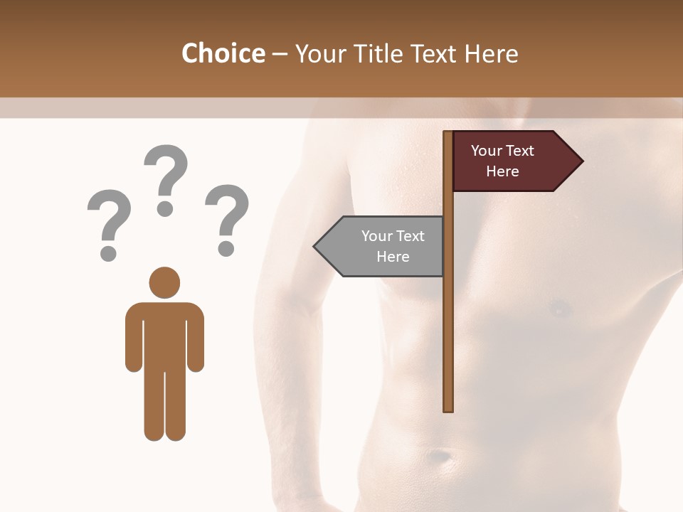 A Man With No Shirt Is Posing For A Picture PowerPoint Template