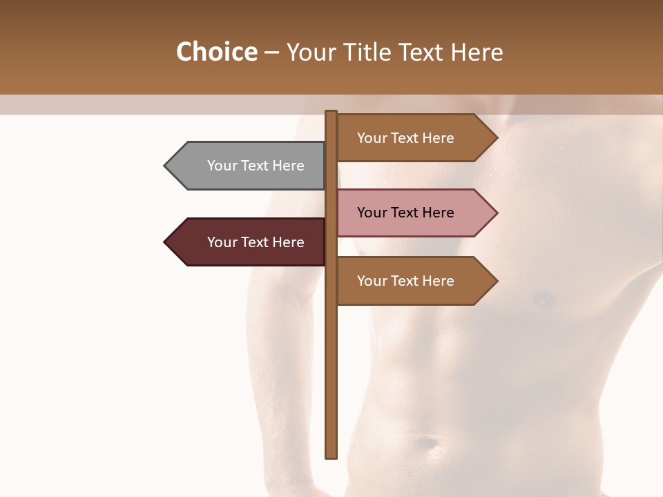 A Man With No Shirt Is Posing For A Picture PowerPoint Template