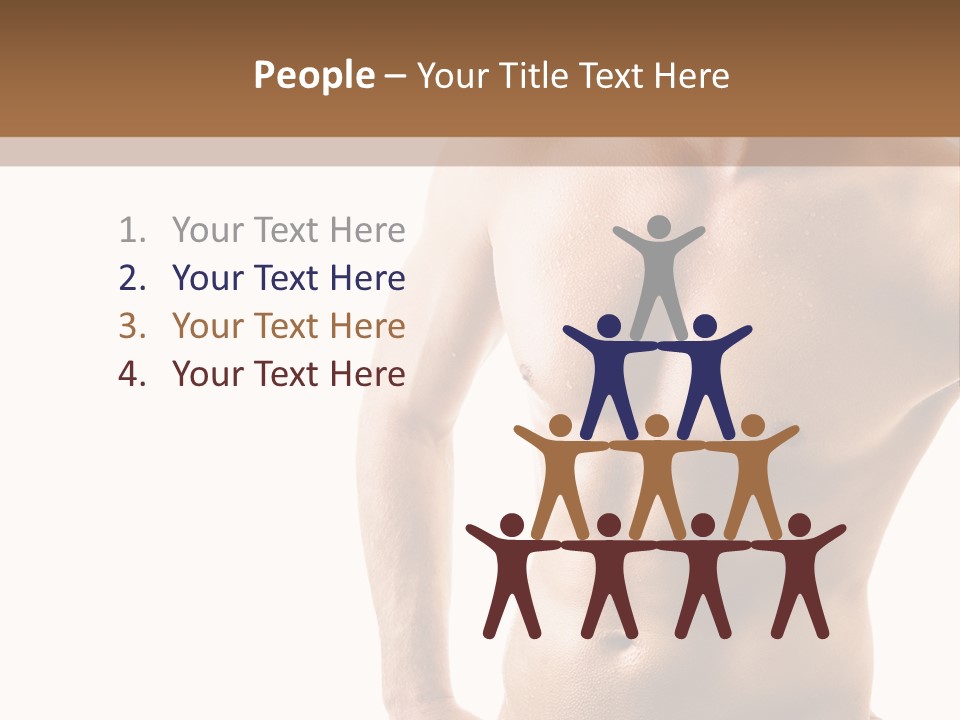 A Man With No Shirt Is Posing For A Picture PowerPoint Template