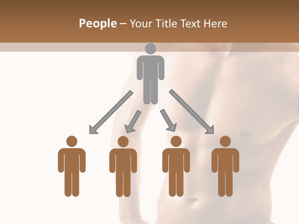 A Man With No Shirt Is Posing For A Picture PowerPoint Template