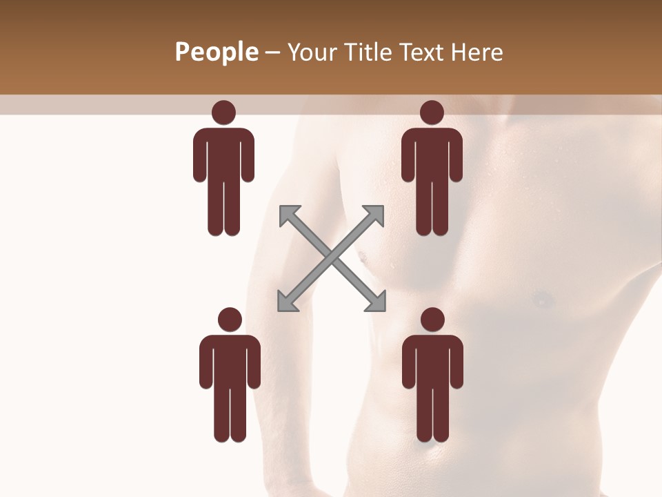 A Man With No Shirt Is Posing For A Picture PowerPoint Template