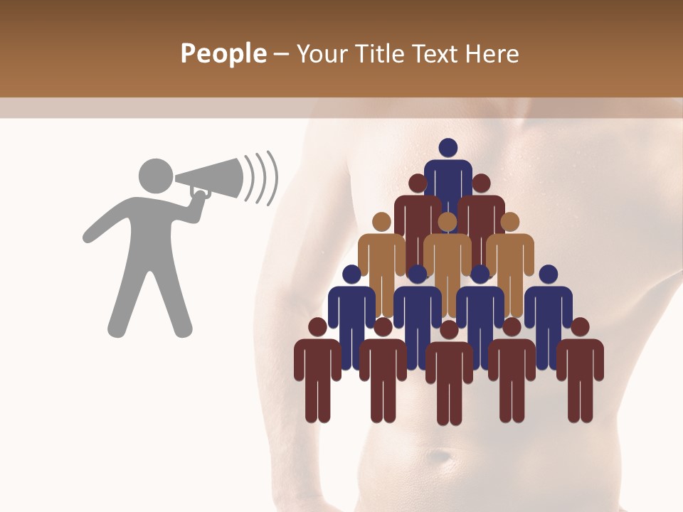 A Man With No Shirt Is Posing For A Picture PowerPoint Template