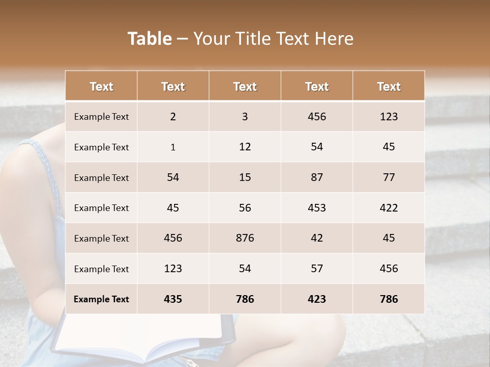 A Woman Sitting On The Steps With A Book In Her Hand PowerPoint Template