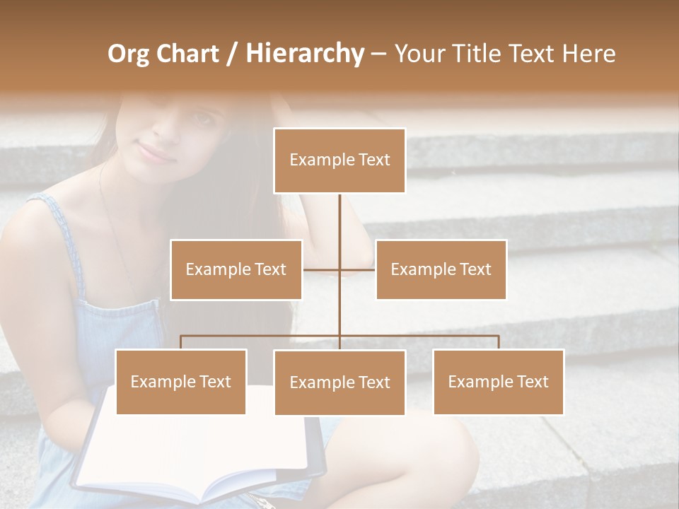A Woman Sitting On The Steps With A Book In Her Hand PowerPoint Template