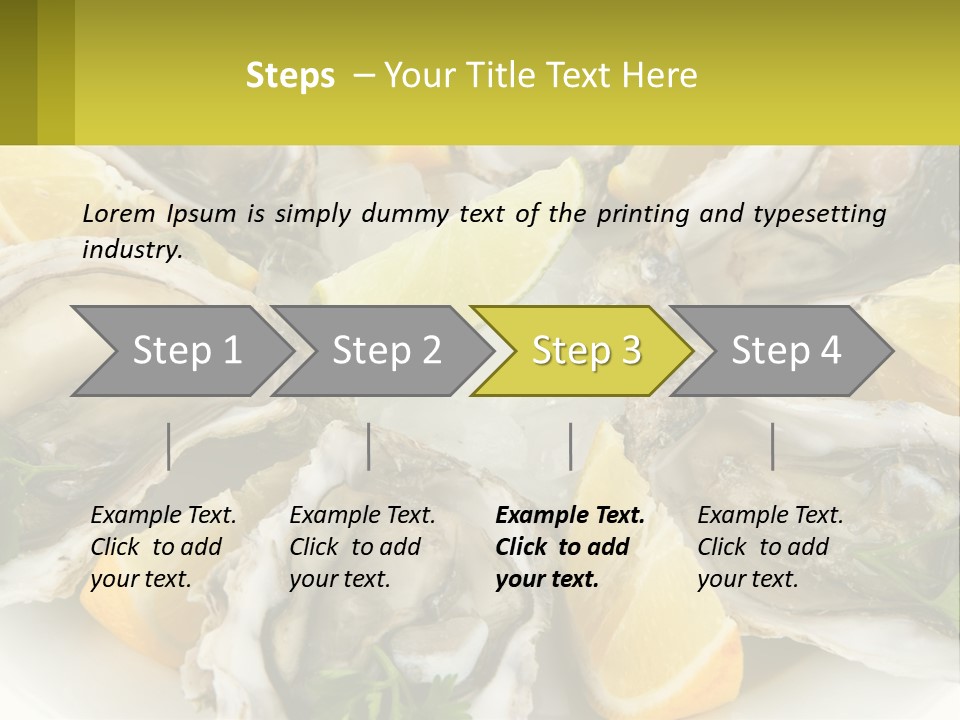 A Plate Of Oysters On Ice With Lemon Wedges PowerPoint Template