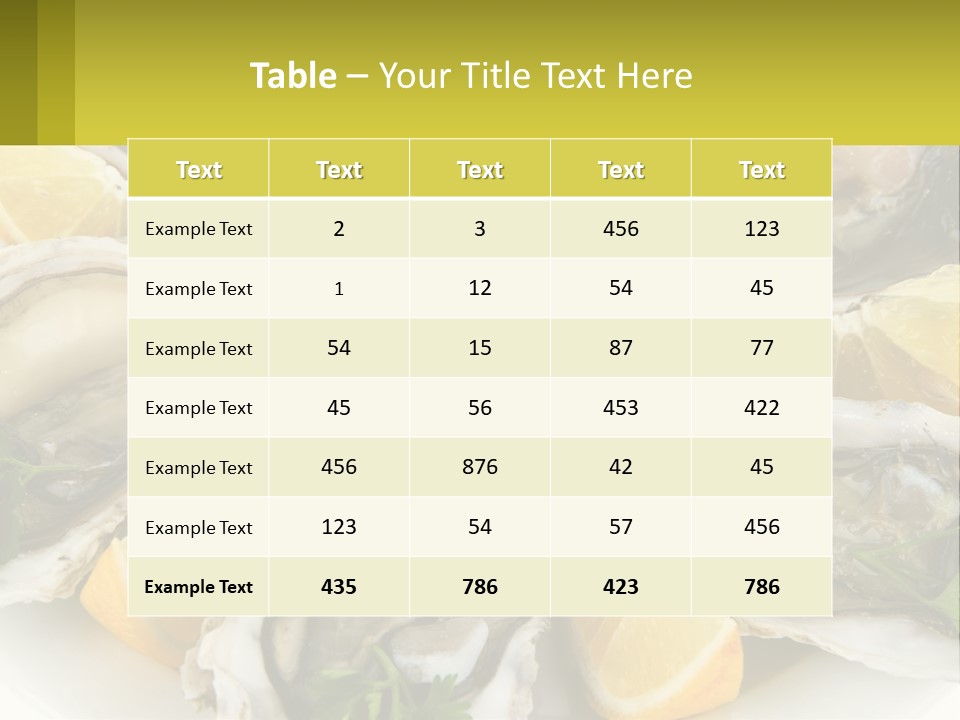 A Plate Of Oysters On Ice With Lemon Wedges PowerPoint Template