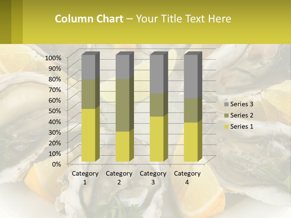 A Plate Of Oysters On Ice With Lemon Wedges PowerPoint Template